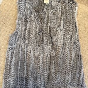Gray Real Fur Vest